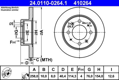 Brake Disc ATE 24.0110-0264.1