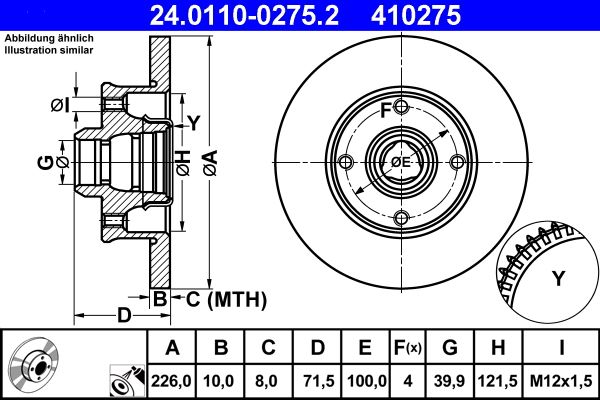 ATE 24.0110-0275.2 Brake Disc