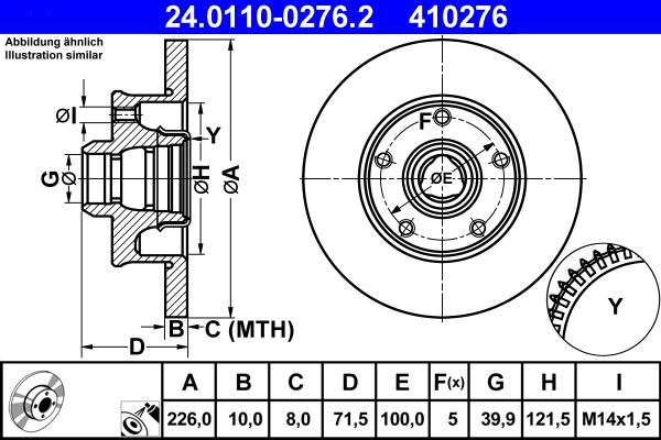 ATE 24.0110-0276.2 Brake Disc
