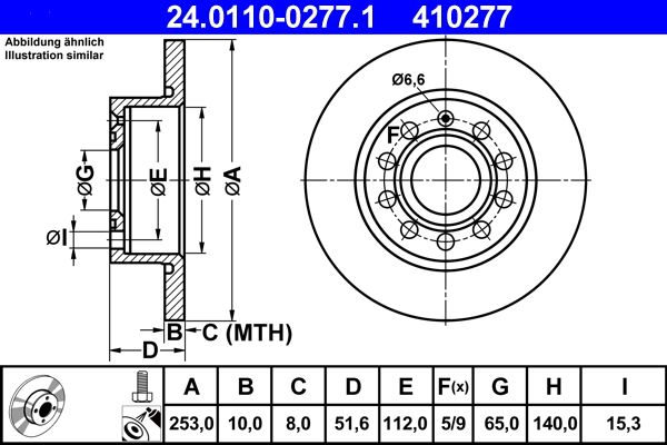 ATE 24.0110-0277.1 Brake Disc