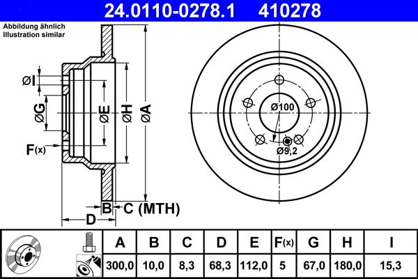 ATE 24.0110-0278.1 Brake Disc