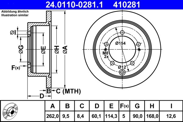 ATE 24.0110-0281.1 Brake Disc