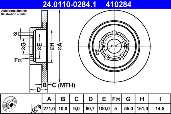 ATE 24.0110-0284.1 Brake Disc