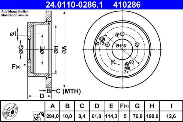 ATE 24.0110-0286.1 Brake Disc