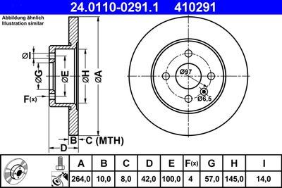 Brake Disc ATE 24.0110-0291.1