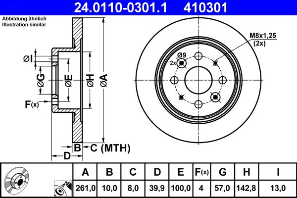 ATE 24.0110-0301.1 Brake Disc