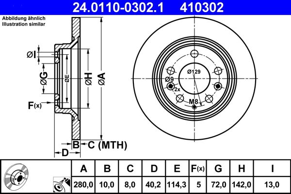 ATE 24.0110-0302.1 Brake Disc
