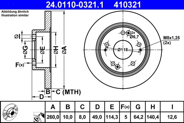 ATE 24.0110-0321.1 Brake Disc