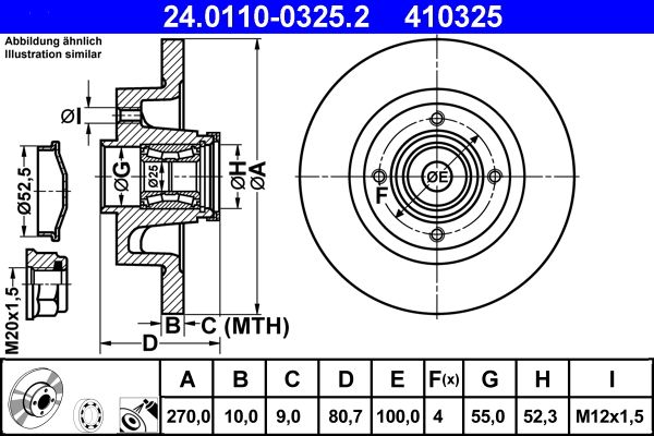 ATE 24.0110-0325.2 Brake Disc