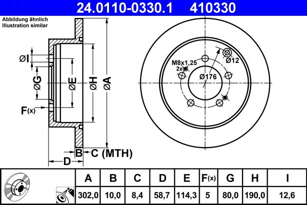 ATE 24.0110-0330.1 Brake Disc