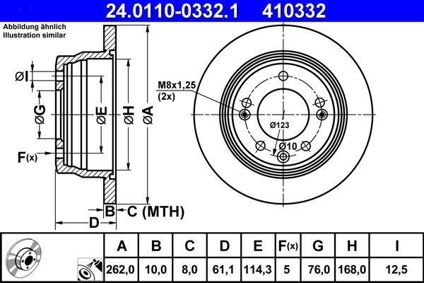 ATE 24.0110-0332.1 Brake Disc