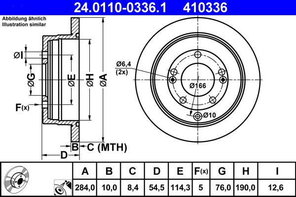 ATE 24.0110-0336.1 Brake Disc