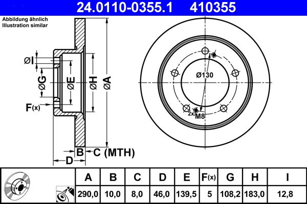 ATE 24.0110-0355.1 Brake Disc