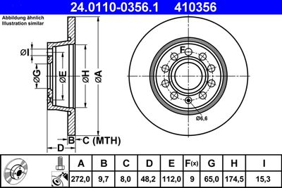 Brake Disc ATE 24.0110-0356.1