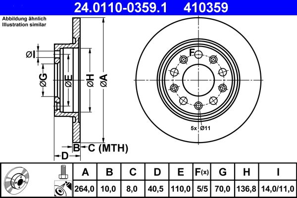 ATE 24.0110-0359.1 Brake Disc