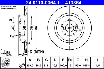 Brake Disc ATE 24.0110-0364.1