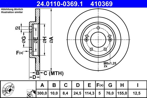 ATE 24.0110-0369.1 Brake Disc