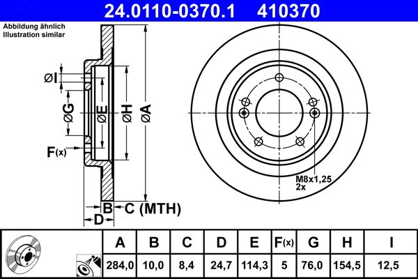 ATE 24.0110-0370.1 Brake Disc