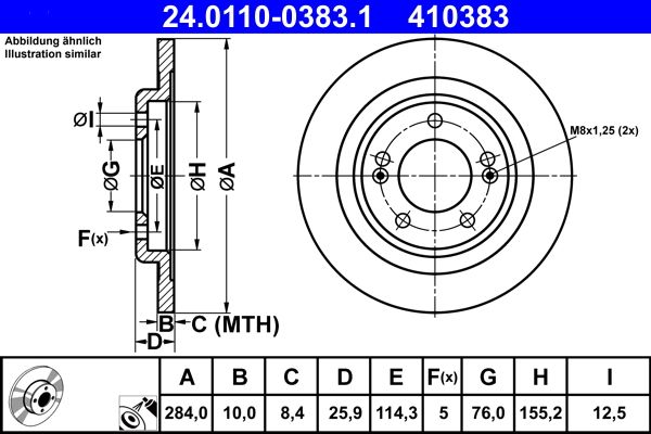 ATE 24.0110-0383.1 Brake Disc