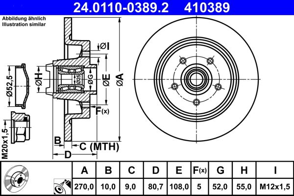 ATE 24.0110-0389.2 Brake Disc