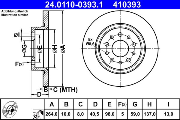 ATE 24.0110-0393.1 Brake Disc