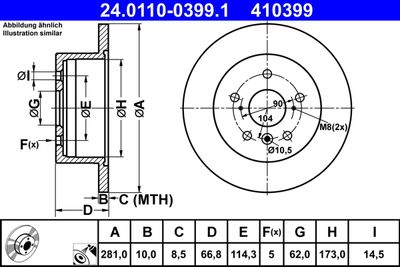 Brake Disc ATE 24.0110-0399.1
