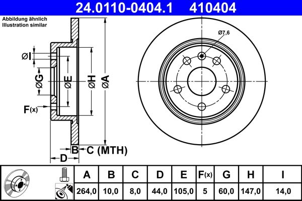 ATE 24.0110-0404.1 Brake Disc