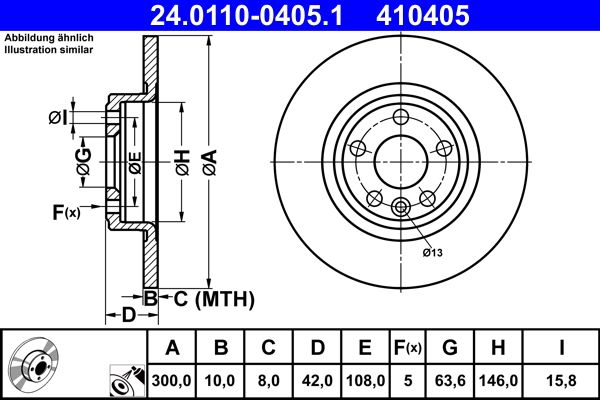 ATE 24.0110-0405.1 Brake Disc