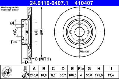 Brake Disc ATE 24.0110-0407.1