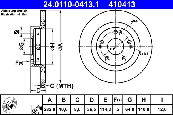 ATE 24.0110-0413.1 Brake Disc