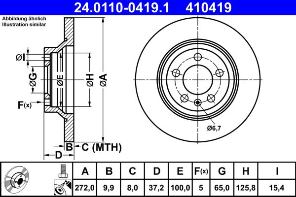 ATE 24.0110-0419.1 Brake Disc