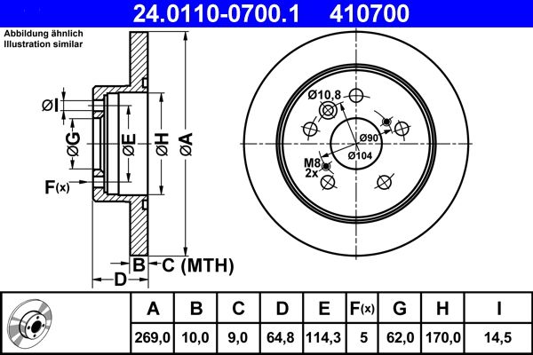 ATE 24.0110-0700.1 Brake Disc