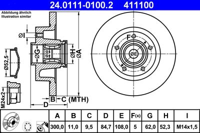 Brake Disc ATE 24.0111-0100.2