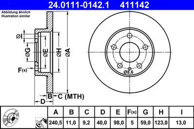 Brake Disc ATE 24.0111-0142.1