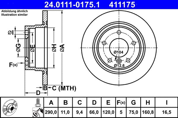 ATE 24.0111-0175.1 Brake Disc