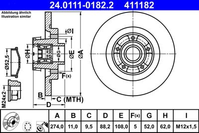 Brake Disc ATE 24.0111-0182.2