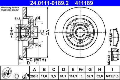 Brake Disc ATE 24.0111-0189.2