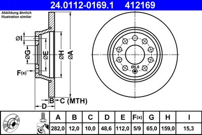 Brake Disc ATE 24.0112-0169.1