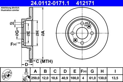 Brake Disc ATE 24.0112-0171.1