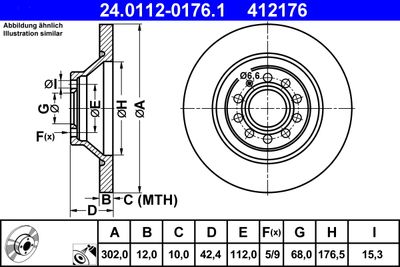 Brake Disc ATE 24.0112-0176.1