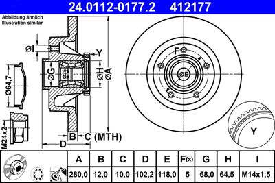 Brake Disc ATE 24.0112-0177.2
