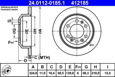 Brake Disc ATE 24.0112-0185.1