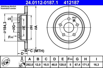 Brake Disc ATE 24.0112-0187.1
