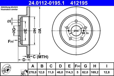 Brake Disc ATE 24.0112-0195.1