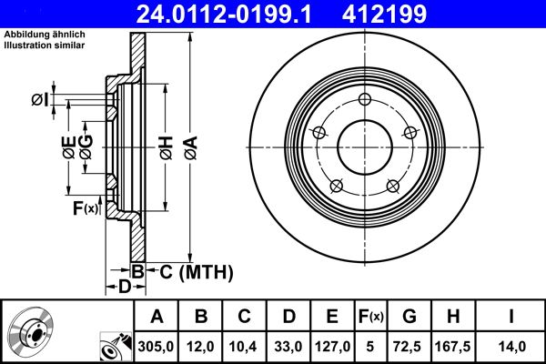 ATE 24.0112-0199.1 Brake Disc