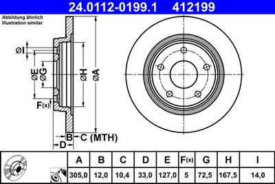 Brake Disc ATE 24.0112-0199.1