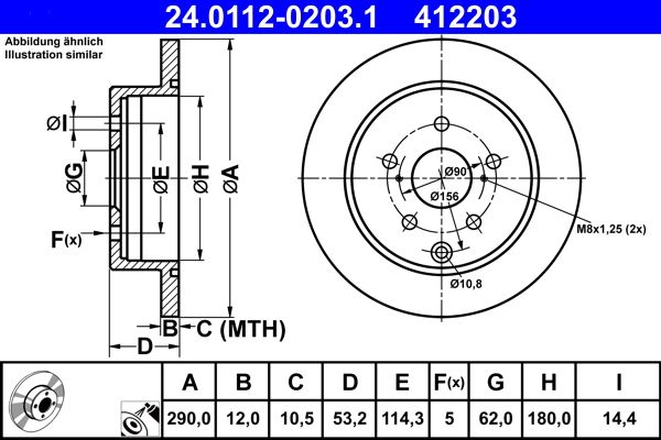 ATE 24.0112-0203.1 Brake Disc