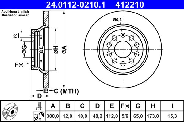 ATE 24.0112-0210.1 Brake Disc