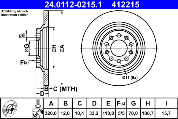 ATE 24.0112-0215.1 Brake Disc