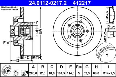 Brake Disc ATE 24.0112-0217.2